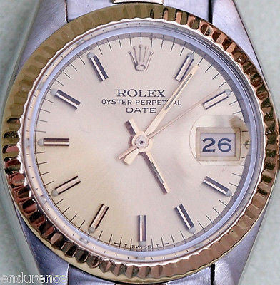 ROLEX LADIES TWO TONE VINTAGE RETRO LADY DATE STEEL & 14K YELLOW GOLD 6917