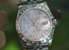 ROLEX DATEJUST MENS LADIES 36mm STEEL 116200 DIAMOND BEZEL CUSTOM FLORAL UNWORN