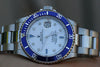 ROLEX MENS STAINLESS STEEL SUBMARINER WHITE MOP diamond sapphire DIAL 16610