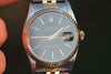 ROLEX DATEJUST MENS 18K YELLOW GOLD STAINLESS STEEL MODEL 16233