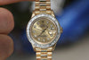 ROLEX LADIES PRESIDENT 18K YELLOW GOLD CHANNEL SET DIAMOND BEZEL GOLD DIAL 69178