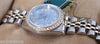 ROLEX DATEJUST TWO TONE MOTHER OF PEARL BLUE DIAMONDS DIAL BEZEL MODEL 69173