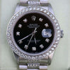 ROLEX DATEJUST 18K GOLD PRESIDENT BAND DIAMONDS BLACK  IMMACULATE WATCH