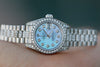 ROLEX WATCH LADIES DATEJUST 18K WHITE GOLD DIAMOND BAND BEZEL DIAL LUGS 179160