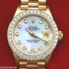 ROLEX PRESIDENT LADIES 18K GOLD MOTHER OF PEARL DIAMOND DIAL & BEZEL MODEL 69178