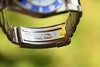 ROLEX SUBMARINER 18K YELLOW GOLD 40mm 16618 DIAMOND SAPPHIRE BEZEL ENGRAVED