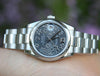 ROLEX LADIES MIDSIZE 31mm DATEJUST STEEL 178240 RHODIUM FLORAL