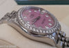 ROLEX DATEJUST MIDSIZE 178240 PINK MOTHER OF PEARL DIAMOND DIAL BEZEL AND LUGS