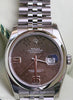 ROLEX DATEJUST 36mm BROWN FLORAL DIAL MODEL 116200 STAINLESS STEEL MENS LADIES