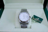 ROLEX DATEJUST MENS STAINLESS STEEL WHITE GOLD BEZEL WHITE DIAL MODEL 16234