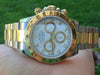 ROLEX MENS DAYTONA 116523 18k GOLD & STEEL Factory Diamond Dial BEZEL ENGRAVED