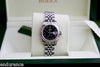 ROLEX DATEJUST LADIES 179160 STAINLESS STEEL JUBILEE BAND WITH BLACK ROMAN DIAL