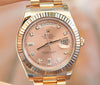ROLEX MENS PRESIDENT DAY-DATE II 18k ROSE GOLD 41mm PINK DIAL FACTORY DIAMOND