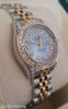ROLEX LADIES DATEJUST TWO TONE MOTHER OF PEARL DIAMOND DIAL BEZEL LUGS 179173