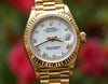 ROLEX PRESIDENT LADIES 26mm 18K YELLOW GOLD 69178 WHITE ROMAN DIAL USED