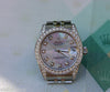 ROLEX DATEJUST MIDSIZE 178240 WHITE MOTHER OF PEARL DIAMOND DIAL BEZEL AND LUGS