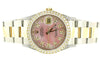 ROLEX 36mm LADIES MENS 16233 DATEJUST 18K GOLD STAINLESS STEEL DIAMOND PINK MOP