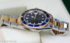 ROLEX SUBMARINER TWO TONE GOLD STAINLESS STEEL BLUE WATCH 16613