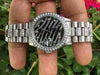 ROLEX DATEJUST STEEL ZEBRA 18K WHITE GOLD PRESIDENT DIAMOND BRACELET BEZEL LUGS