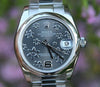 ROLEX LADIES MIDSIZE 31mm DATEJUST STEEL 178240 RHODIUM FLORAL