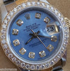 ROLEX DATEJUST TWO TONE MOTHER OF PEARL BLUE DIAMONDS DIAL BEZEL MODEL 69173