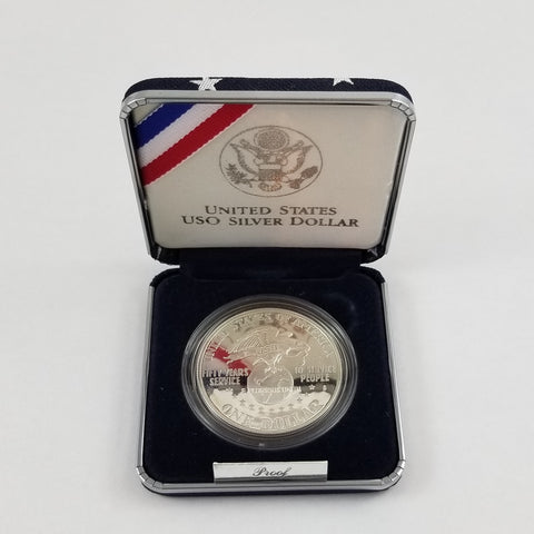 1991 S USO Silver Dollar Proof 50th Anniversary Commemorative Coin