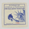 1998 Giant Quarter Pound Eagle Proof - Solid .999 Silver - .999 Platinum Layered