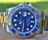 ROLEX MENS CERAMIC STEEL GOLD BLUE SUBMARINER NEW