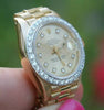 ROLEX LADIES 18k GOLD DATEJUST PRESIDENT WATCH