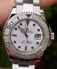 ROLEX MENS STEEL PLATINUM YACHTMASTER 16622 RUBY MOTHER OF PEARL UNWORN