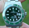 ROLEX SS SUBMARINER WATCH GREEN ON GREEN CERAMIC 116610LV BOX PAPERS