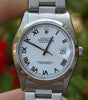 ROLEX MENS STEEL DATEJUST WATCH 16200 WHITE ROMAN SAPPHIRE CRYSTAL QUICKSET
