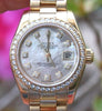 ROLEX LADIES 18K GOLD PRESIDENT FACTORY MOP DIAMOND 179138