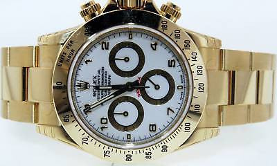 ROLEX MENS 18k GOLD 116528 CHRONOGRAPH DAYTONA WATCH BOX & CARD