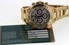 ROLEX MENS 18k GOLD 116528 CHRONOGRAPH DAYTONA WATCH BOX & CARD