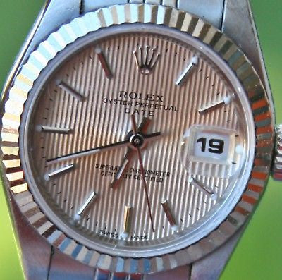 ROLEX STEEL LADIES DATEJUST WATCH SILVER STICK DIAL