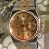 ROLEX WATCH OYSTER QUARTZ DATEJUST 36mm MENS 7million 18k GOLD & STEEL & PAPERS