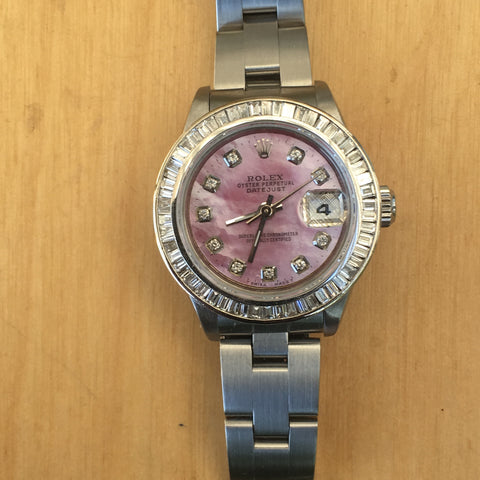 Rolex Datejust Ladies 26mm 79160 Stainless Steel Diamond Dial Baguette Bezel
