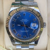 Rolex Datejust II 41mm Steel Oyster Bracelet 18k White Gold Fluted Bezel
