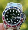 Rolex 116710 GMT Master II 40mm Stainless Steel Diamond Ruby Sapphire Pepsi