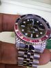 Rolex GMT Master II Steel 40mm Diamond Ruby Sapphire Bezel Jubilee Band 116710