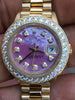 Rolex 26mm Datejust 18k Gold Ladies President Pink MOP Diamond Dial Bezel 69178