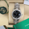 Rolex 178240 Datejust 31mm Midsize Stainless Steel Diamond Dial Lugs Gold Bezel