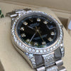 Rolex 178240 Datejust 31mm Midsize Stainless Steel Diamond Dial Lugs Gold Bezel