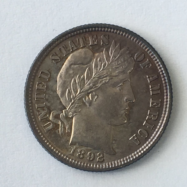 1892-P Barber Dime. First Year of 