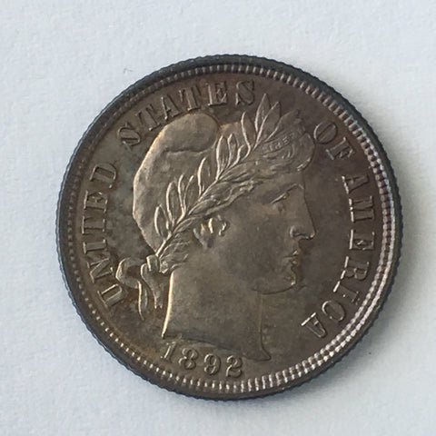 1892-P Barber Dime. First Year of 