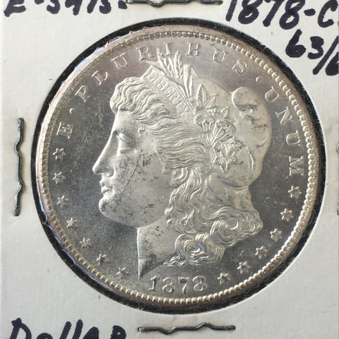 1878 CC Carson City Morgan Silver Dollar ANACS MS-63/MS-65