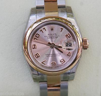 ROLEX LADIES DATEJUST WATCH ROSE GOLD STEEL TWO TONE 179171 CENTRIC DIAL
