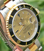 ROLEX 18K GOLD STEEL SUBMARINER 16613 WITH GOLD DIAMOND  & SAPPHIRE DIAL