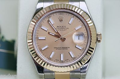 ROLEX DATEJUST II MENS TWO TONE GOLD STAINLESS STEEL 41mm 116333